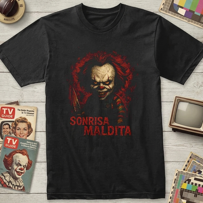 Camiseta Algodon Sonrisa maldita Halloween