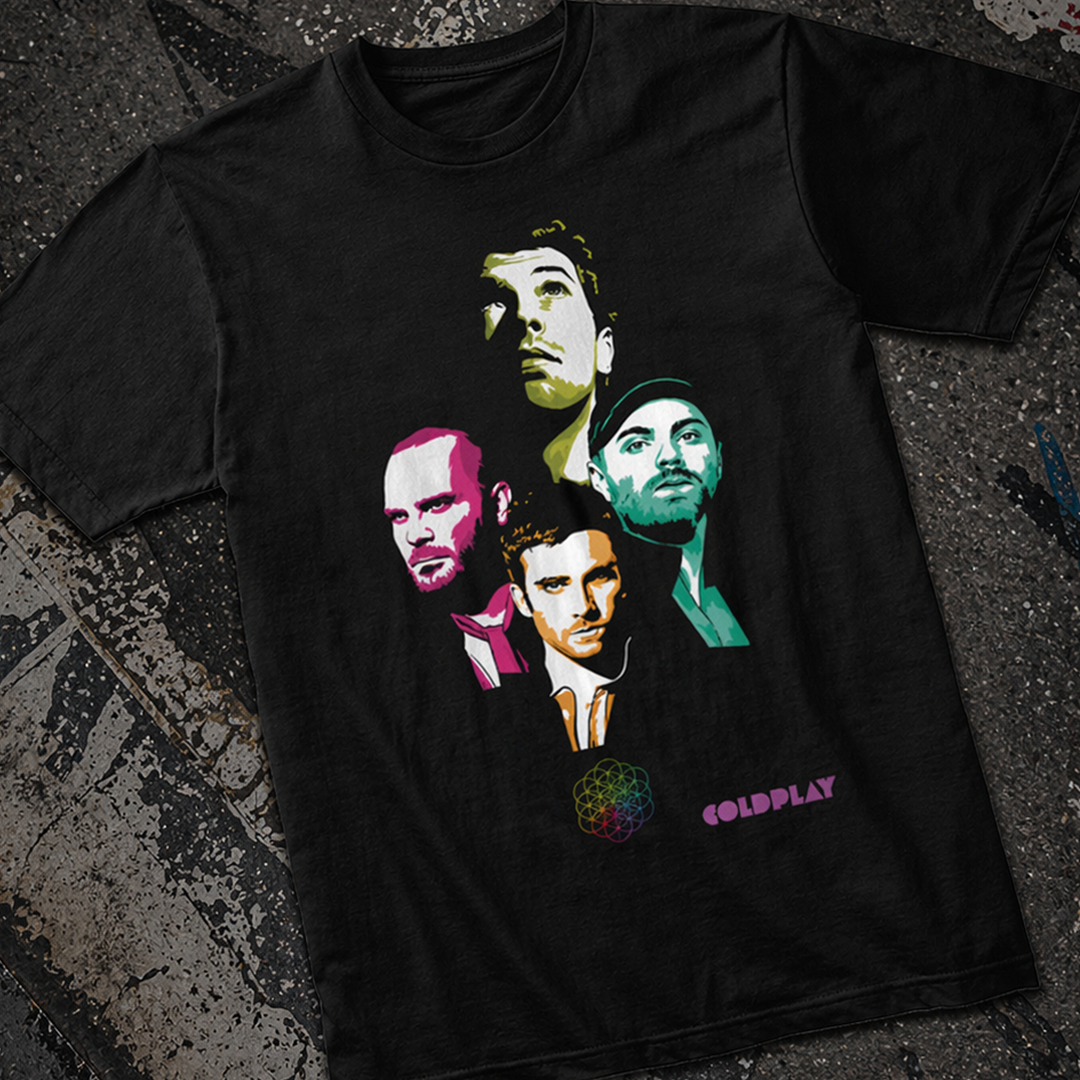 Camiseta Algodon Coldplay Group Poster