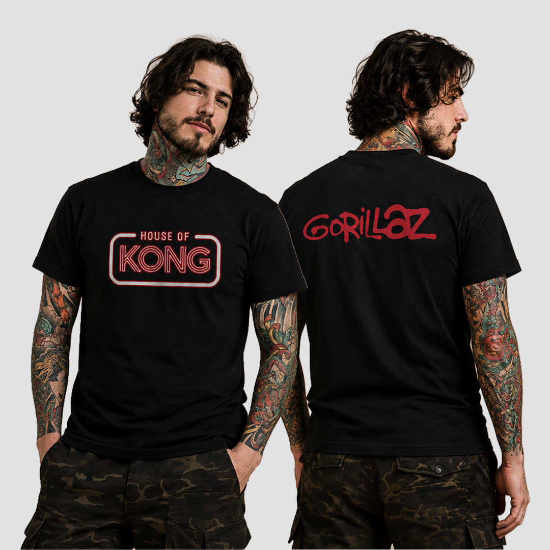 Camiseta Algodon Gorillaz 2D Art HOK/Logo