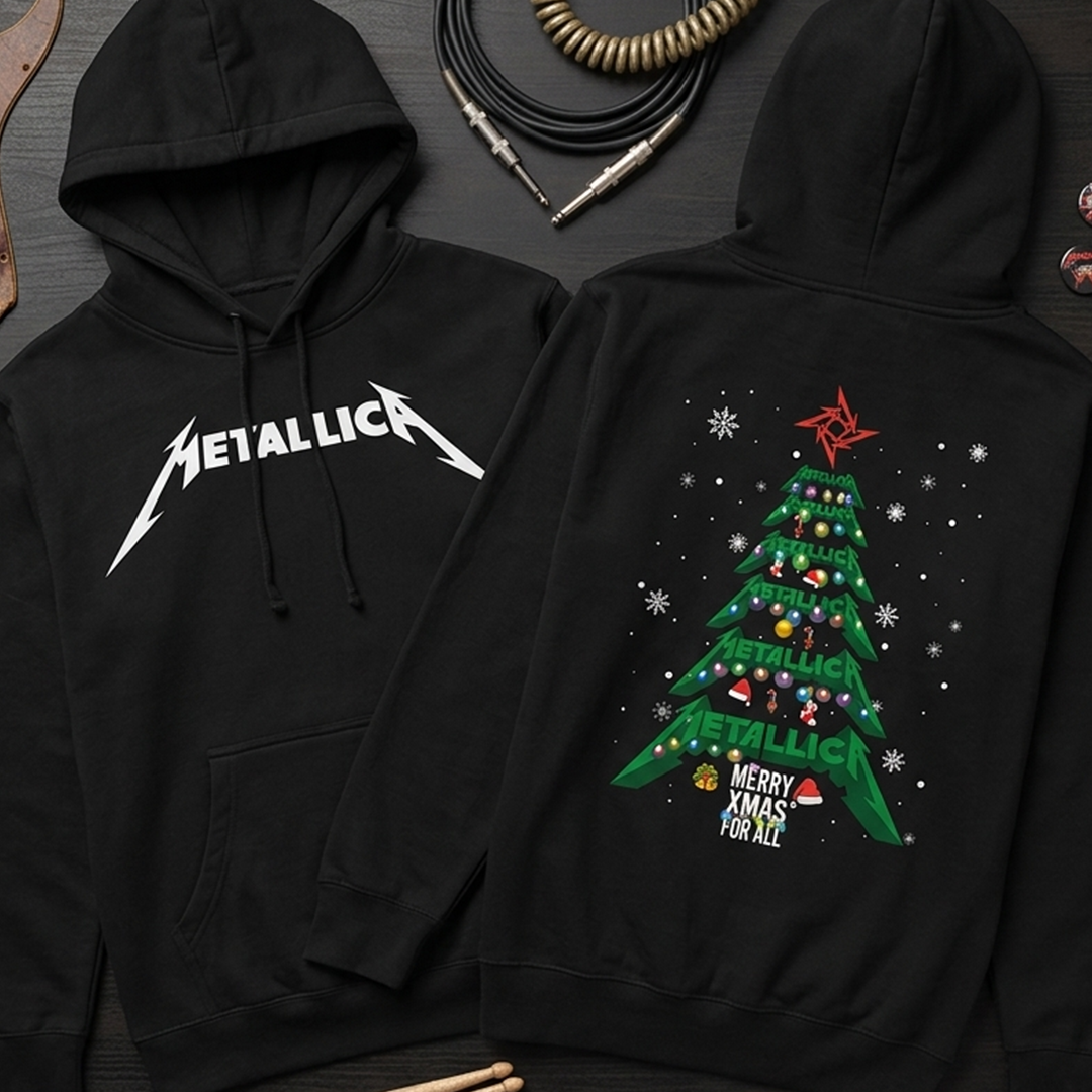 Buzo Capota Metallica Merry Christmas Doble estampado