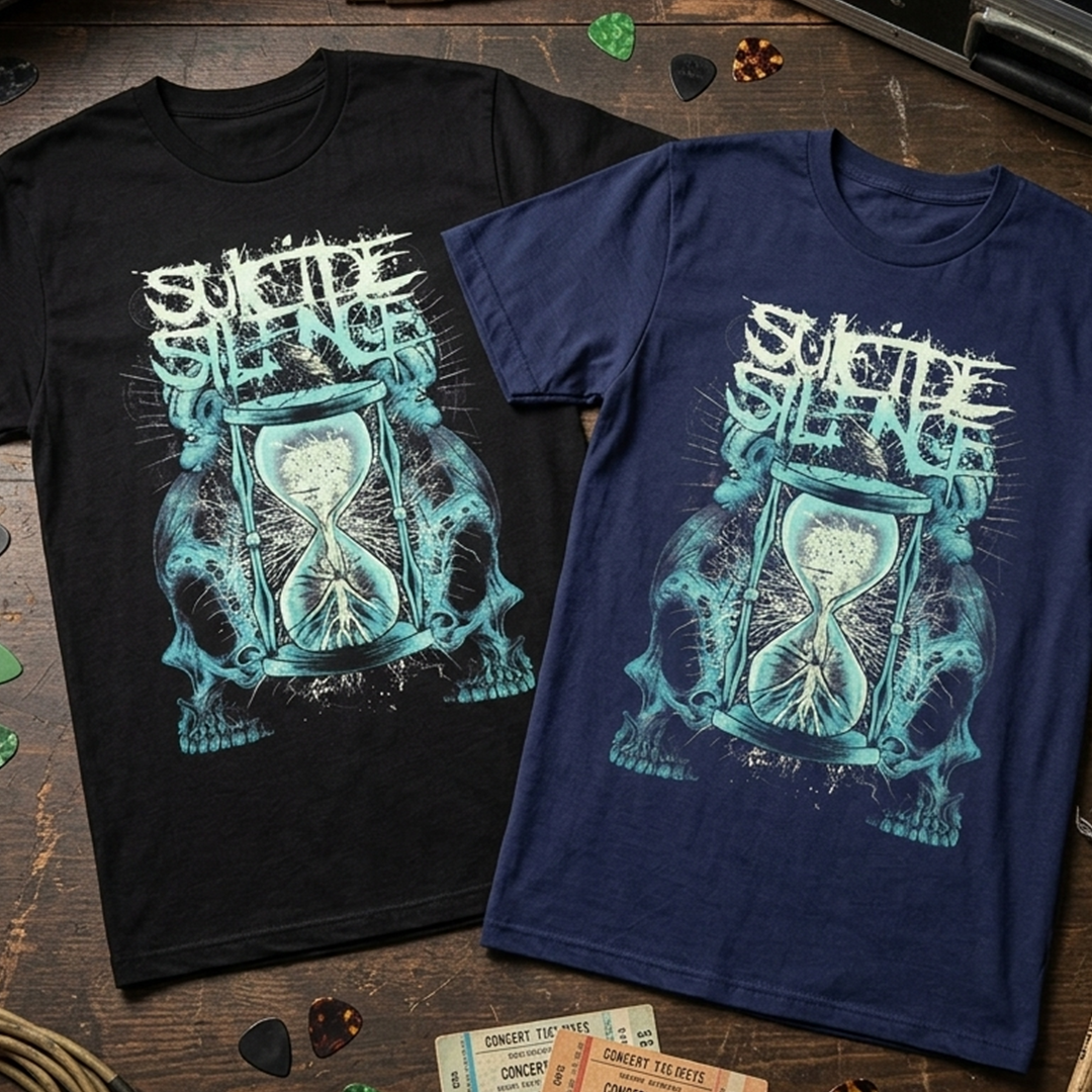 Camiseta Algodon Suicide Silence Skull Time