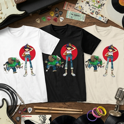 Camiseta Algodon Gorillaz Invisible Sun