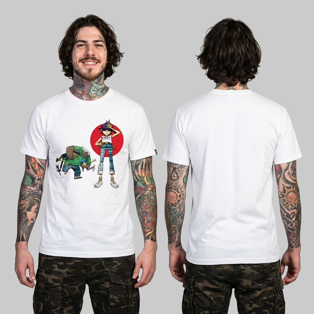 Camiseta Algodon Gorillaz Invisible Sun