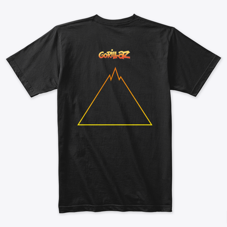 Camiseta Algodón Gorillaz Art Triangulo Doble Estampado