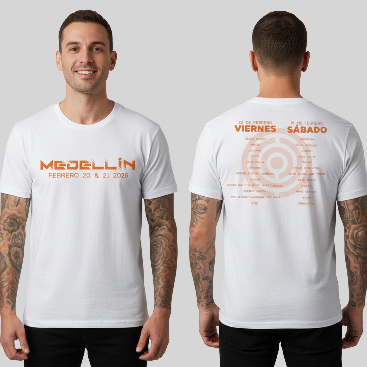 Camiseta Algodón Core Line Up Naranja