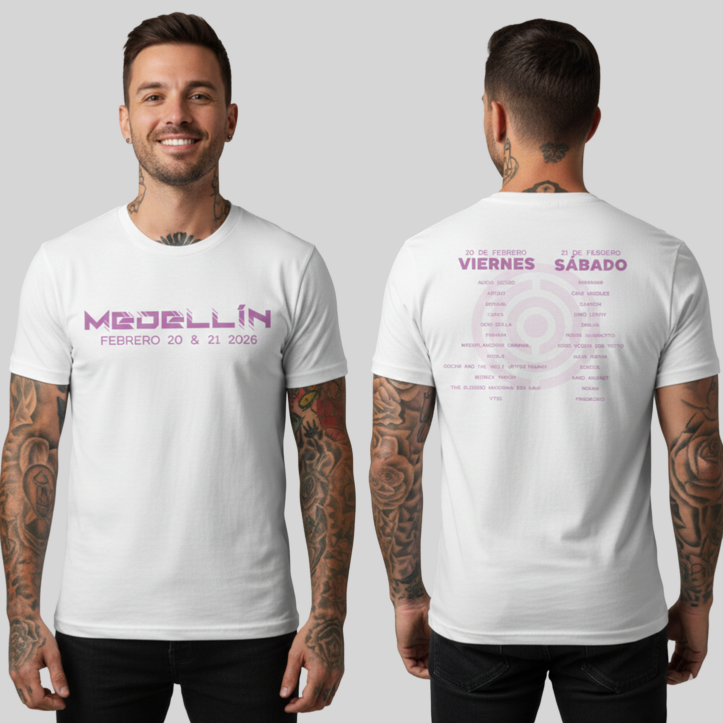 Camiseta Algodón Core Line Up Rosa