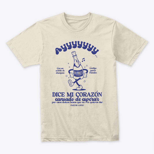 Camiseta Navideña Ayy Dice Mi Corazón Cansado De esperar Azul