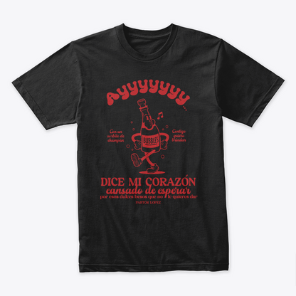 Camiseta Navideña Ayy Dice Mi Corazón Cansado De esperar Negro