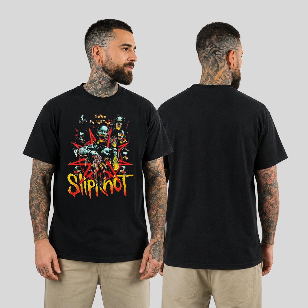 Camiseta Algodon Slipknot Hell Tour Art