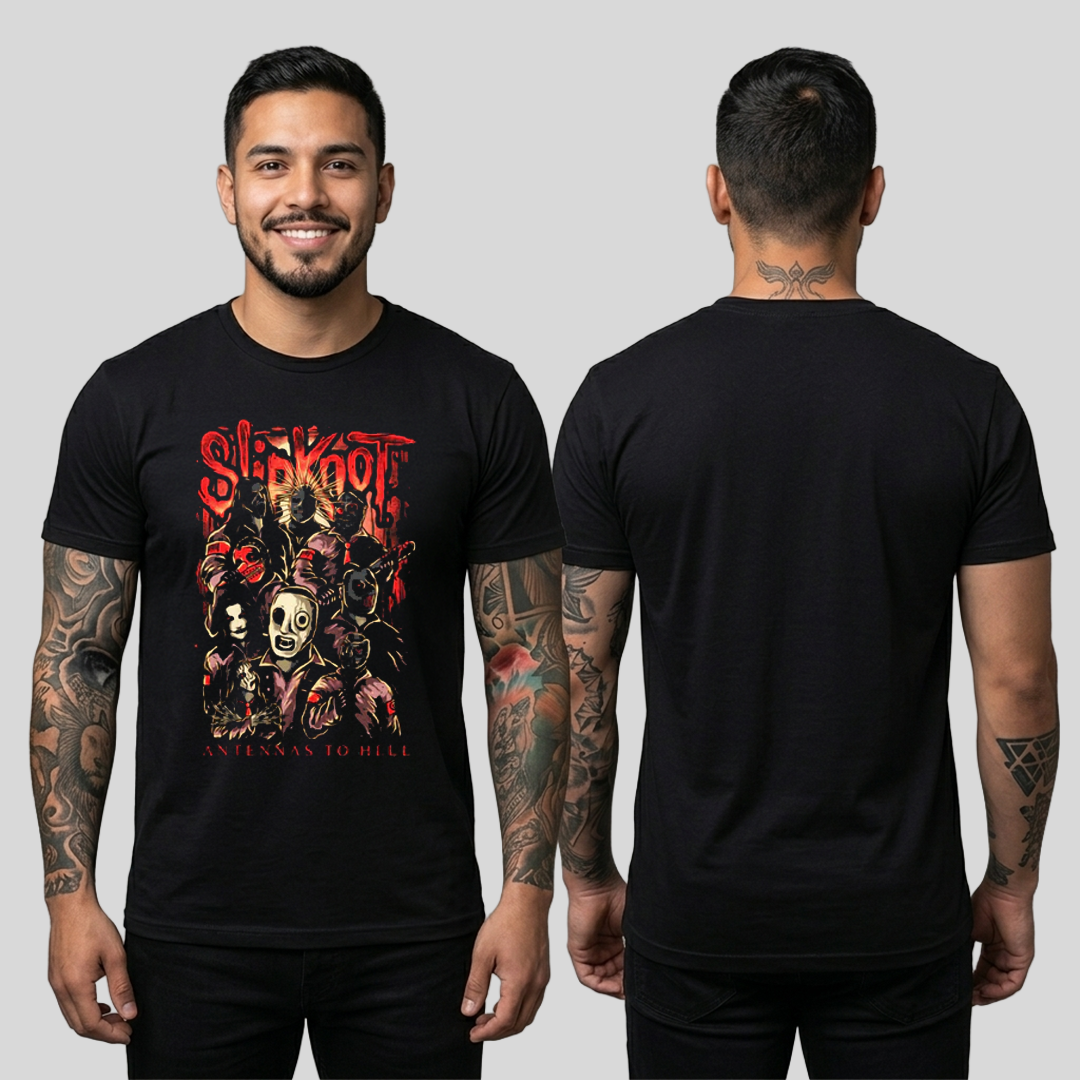 Camiseta Algodon Slipknot Anntenas To Hell