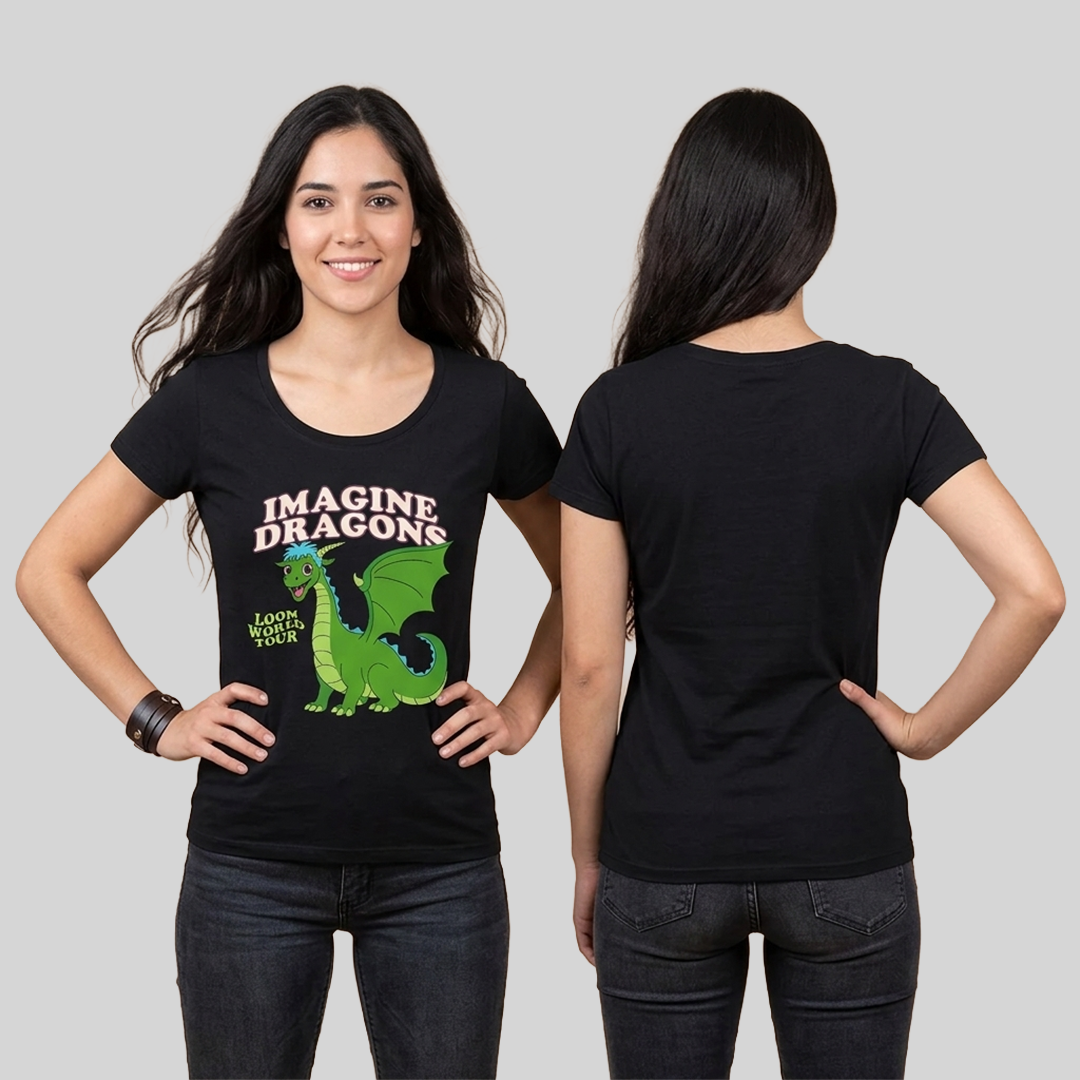 Camiseta Algodon Imagine Dragons Poster Mujer
