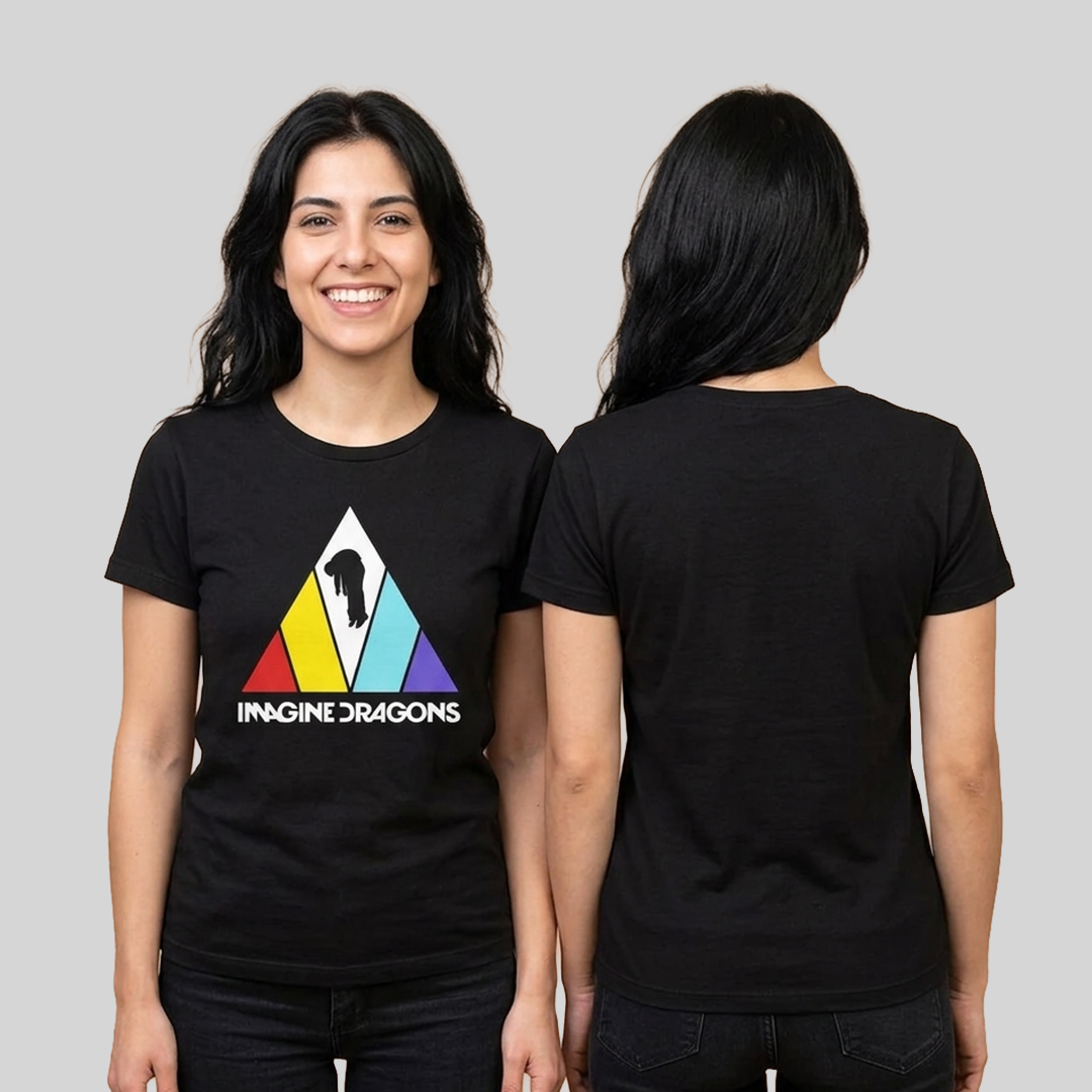 Camiseta Algodon Imagine Dragons Art Mujer