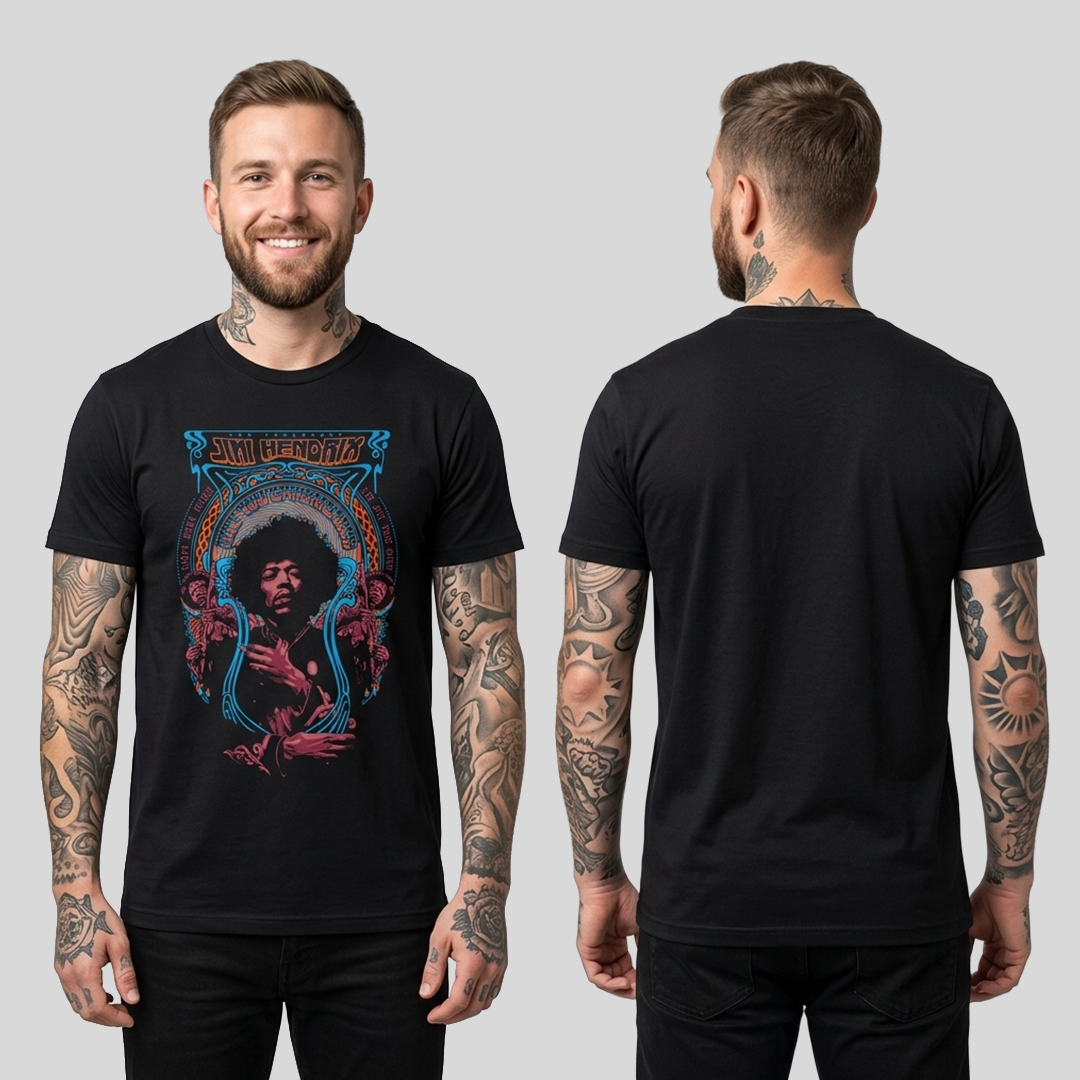 Camiseta Algodon Jimmy Hendrix Poster Style