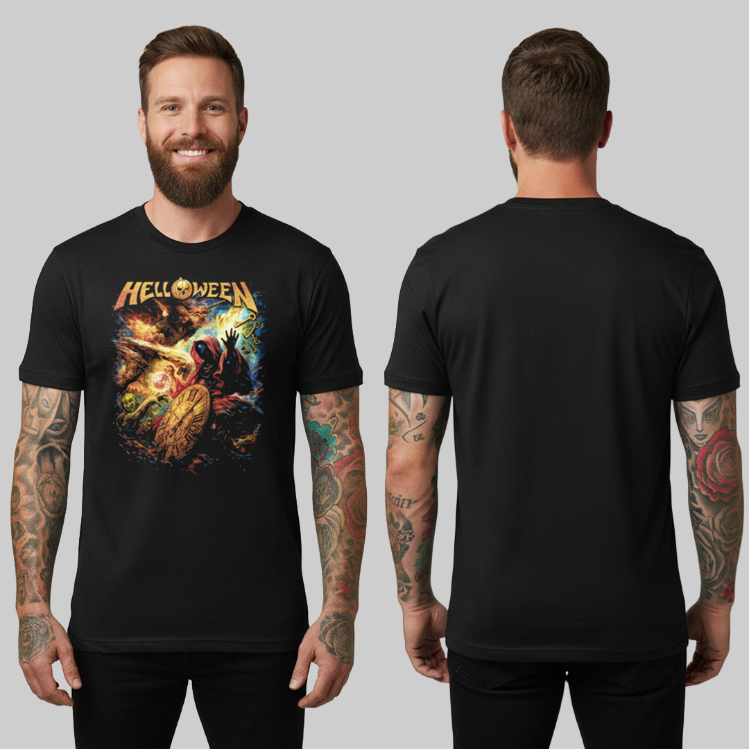 Camiseta Algodon Helloween Keeper of the Seven Keys