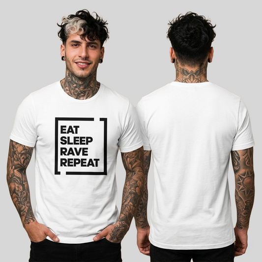 Camiseta algodón Techno Style Eat sleep Rave Repeat