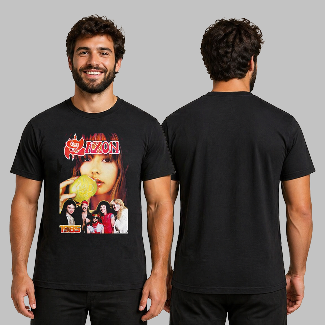 Camiseta Algodon Saxon Poster 1985