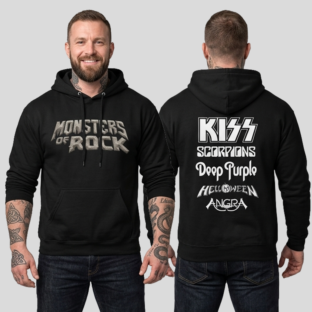 Buzo Capota Monsters Of Rock Logo Doble Estampado