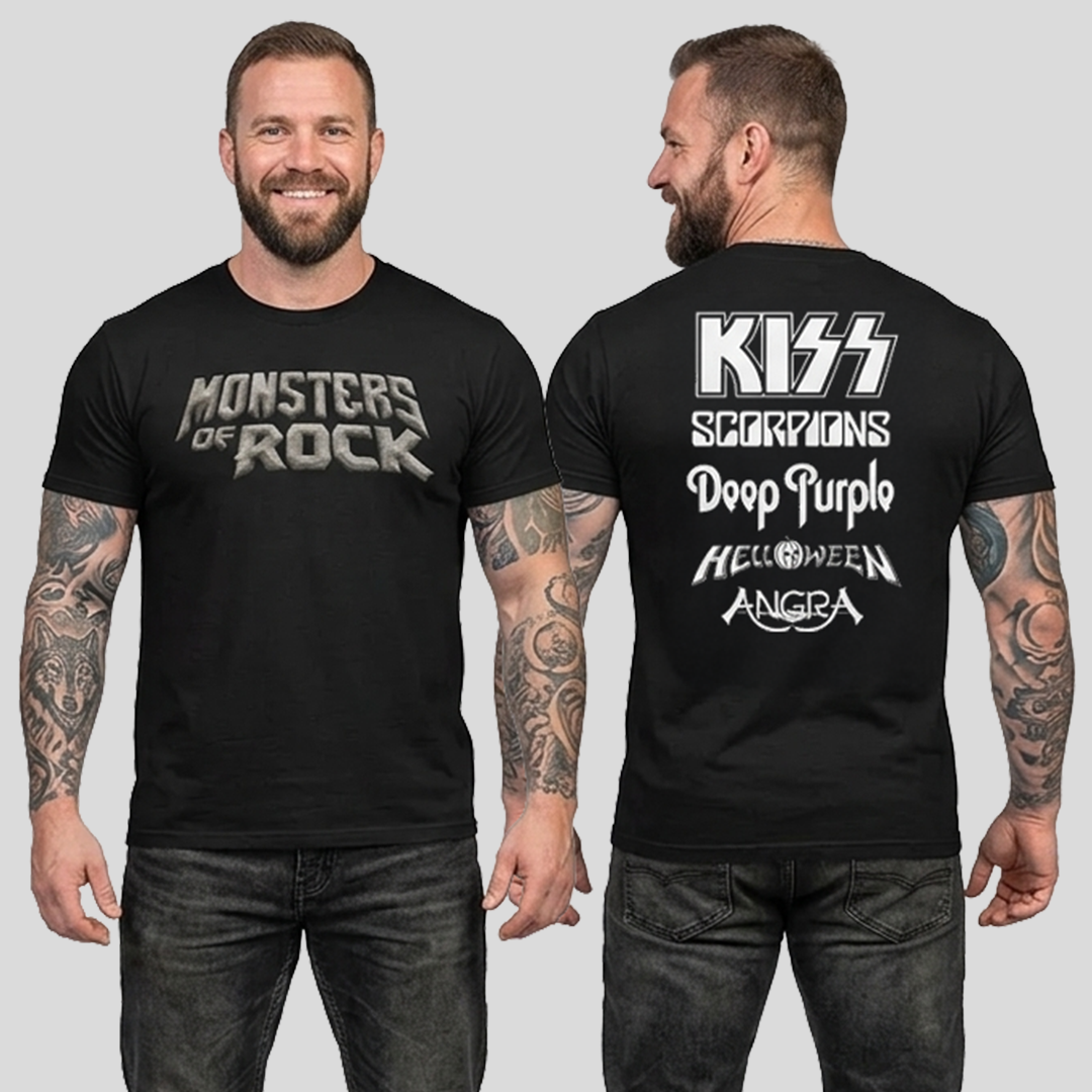 Camiseta Algodon Monsters Of Rock Doble Estampado