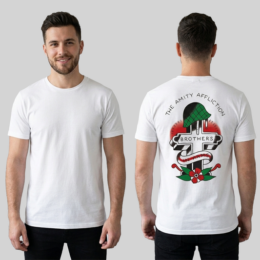 Camiseta Algodón The Amity Affliction Brother in Arms Estampado Espalda