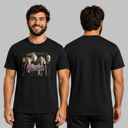 Camiseta Algodon Saxon Band Poster