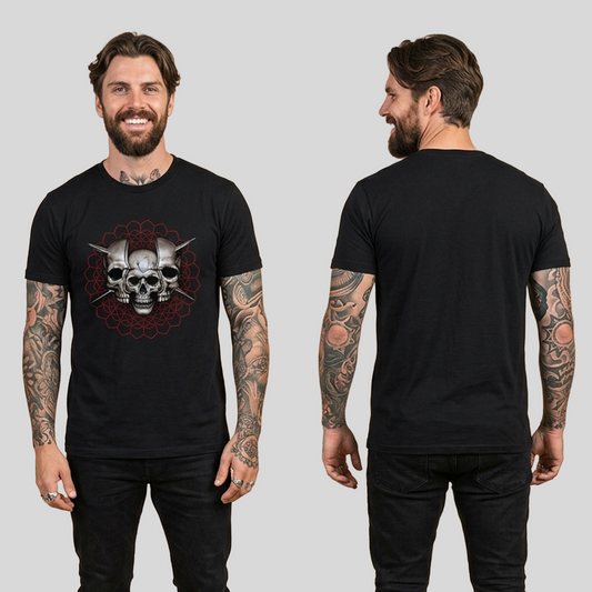 Camiseta Algodón Skull Spikes Tool
