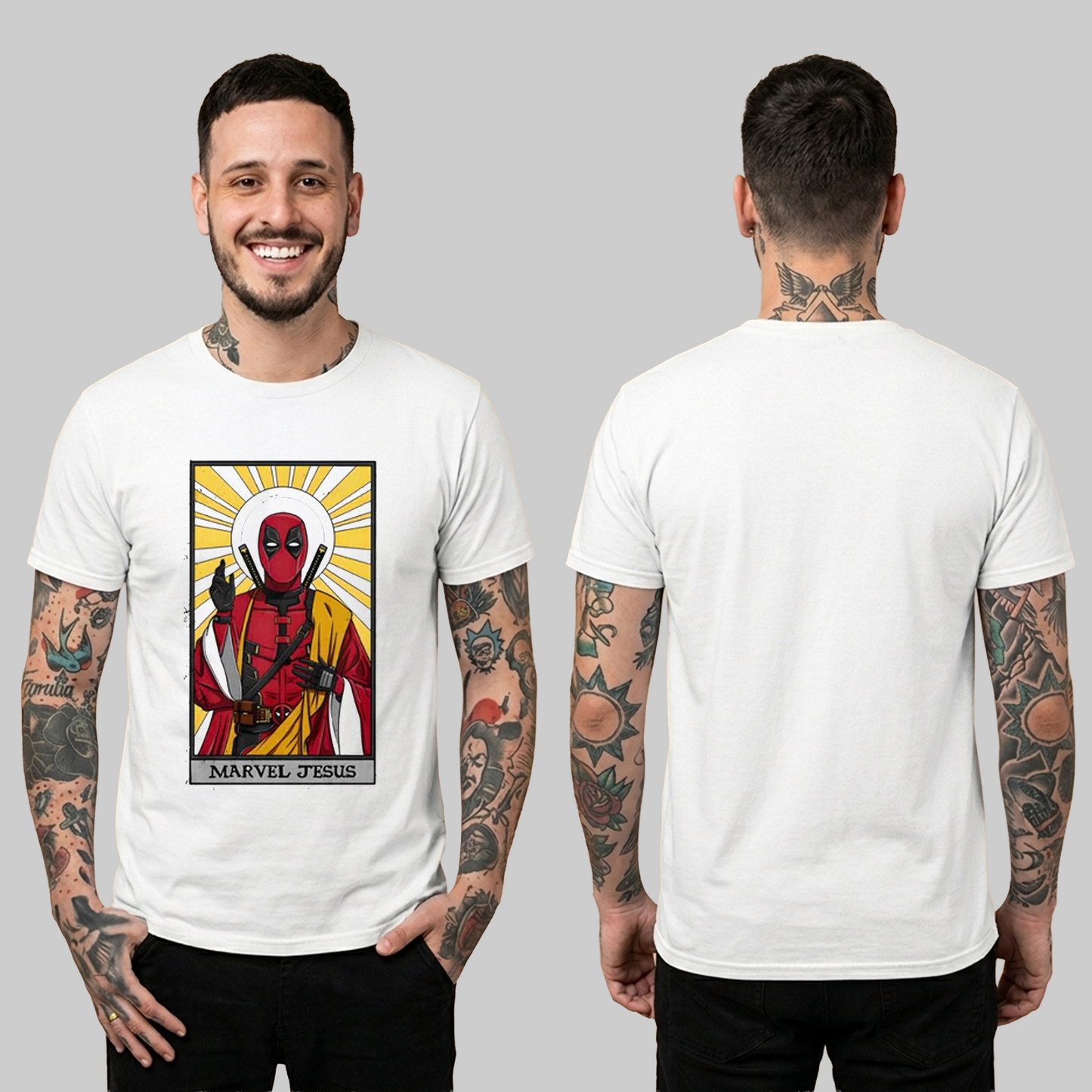 Camiseta Algodon Deadpool Marvel Jesus