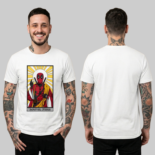 Camiseta Algodon Deadpool Marvel Jesus