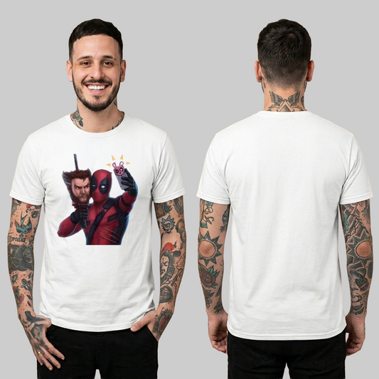 Camiseta Algodon Deadpool Y Wolverine Selfiee