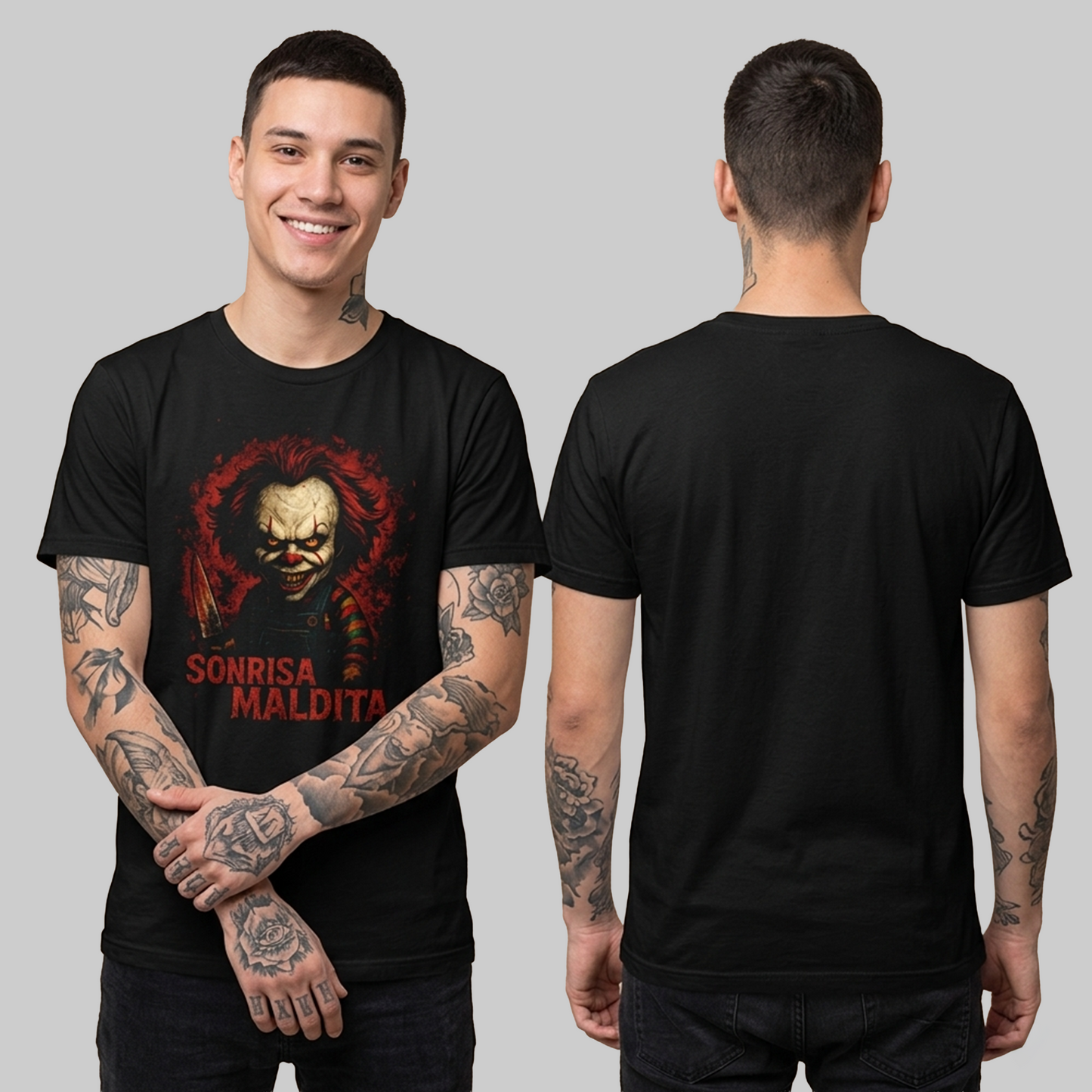 Camiseta Algodon Sonrisa maldita Halloween