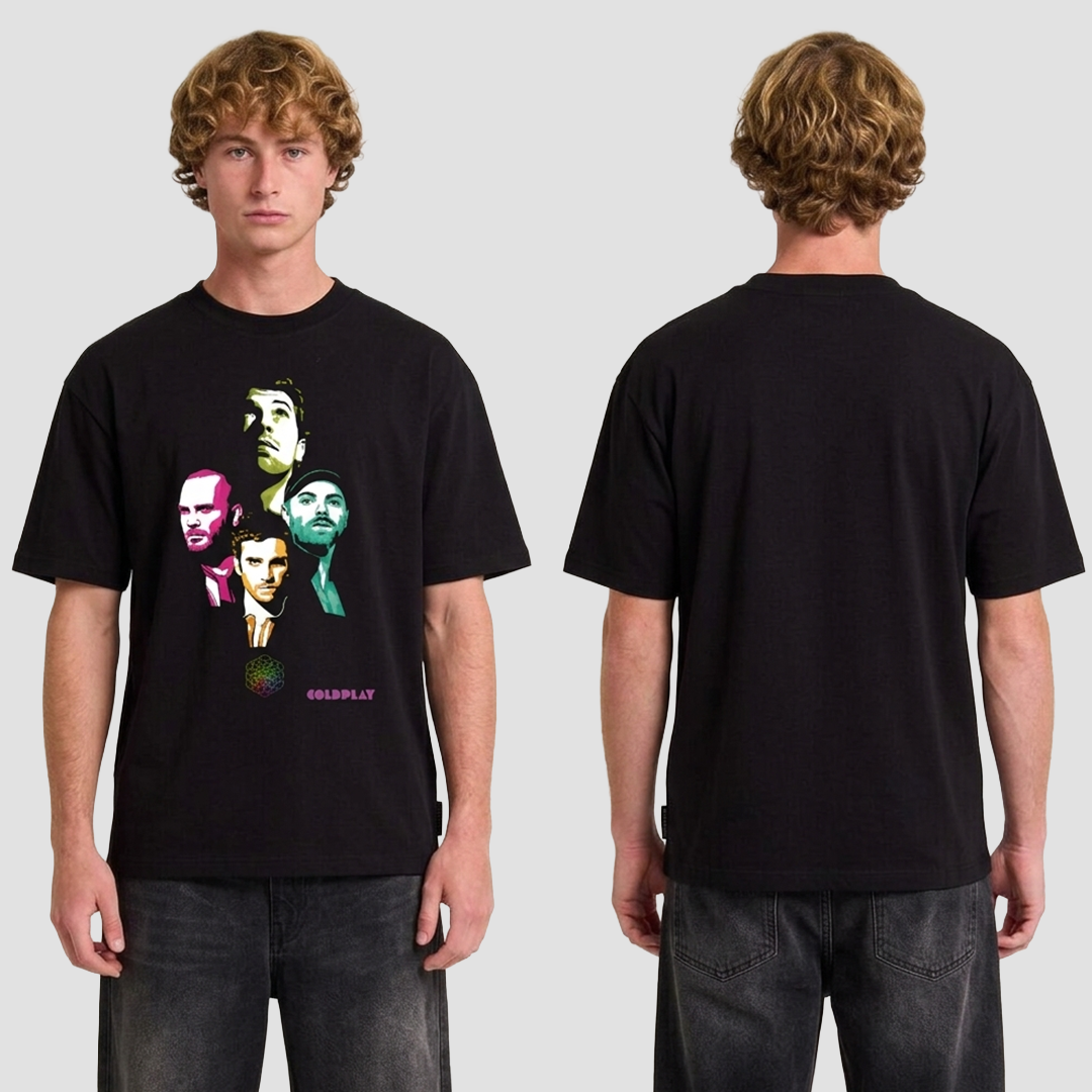 Camiseta Algodon Coldplay Group Poster