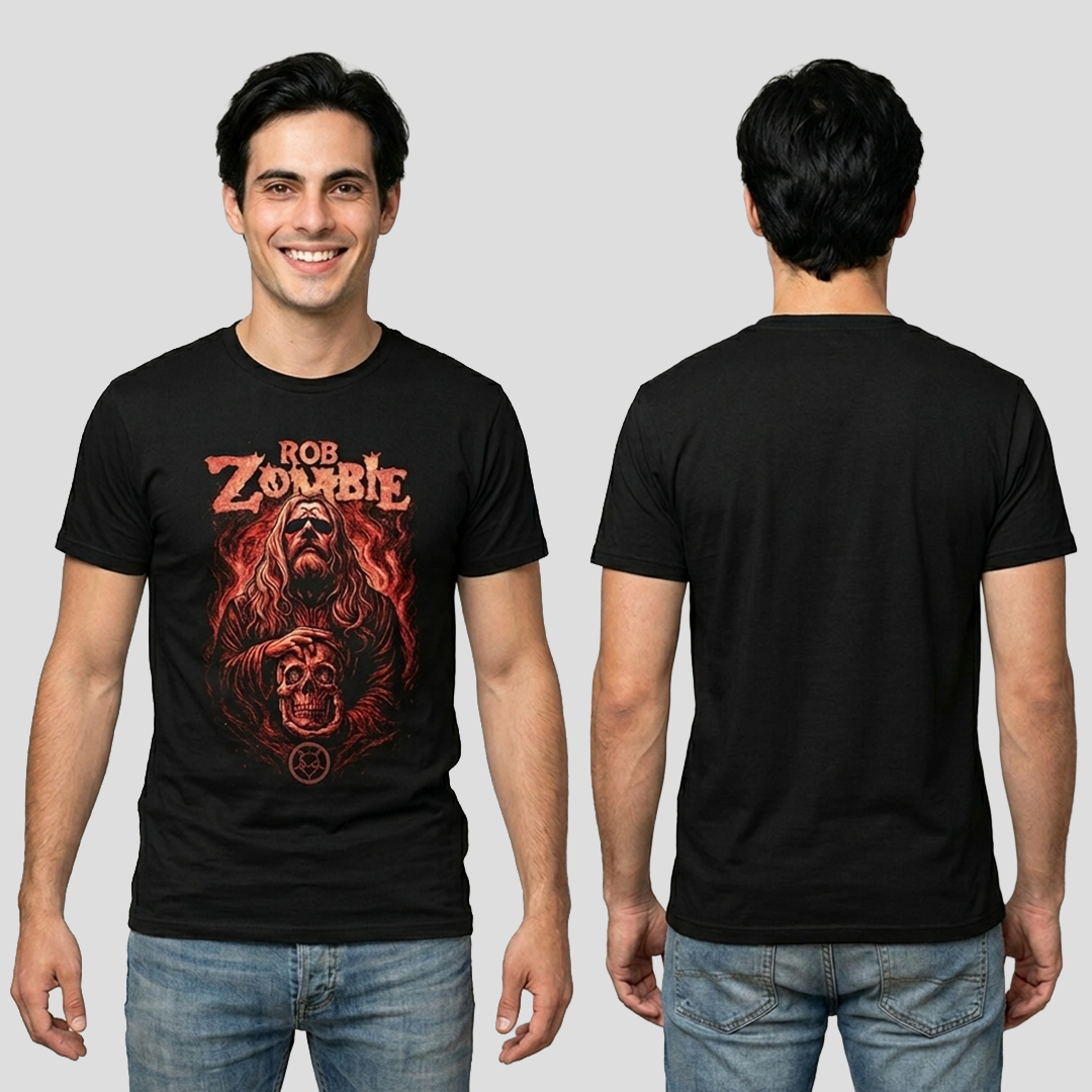 Camiseta Algodon Rob Zombie Poster Skull