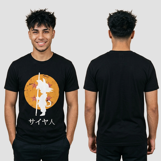 Camiseta Algodon Dragon Ball Goku Báculo Sagrado