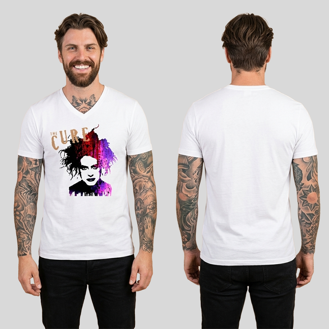 Camiseta The Cure cuello V Rock Style