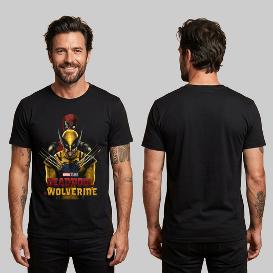 Camiseta Algodon Deadpool Y Wolverine Full Poster Style