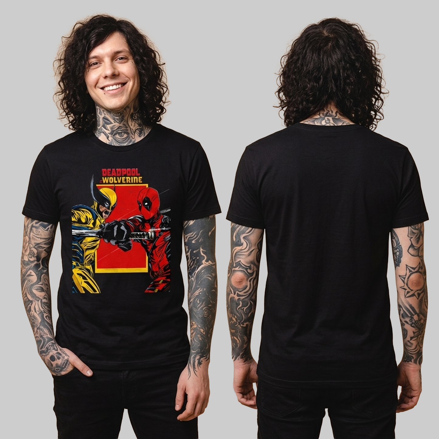 Camiseta Algodon Deadpool Y Wolverine Style