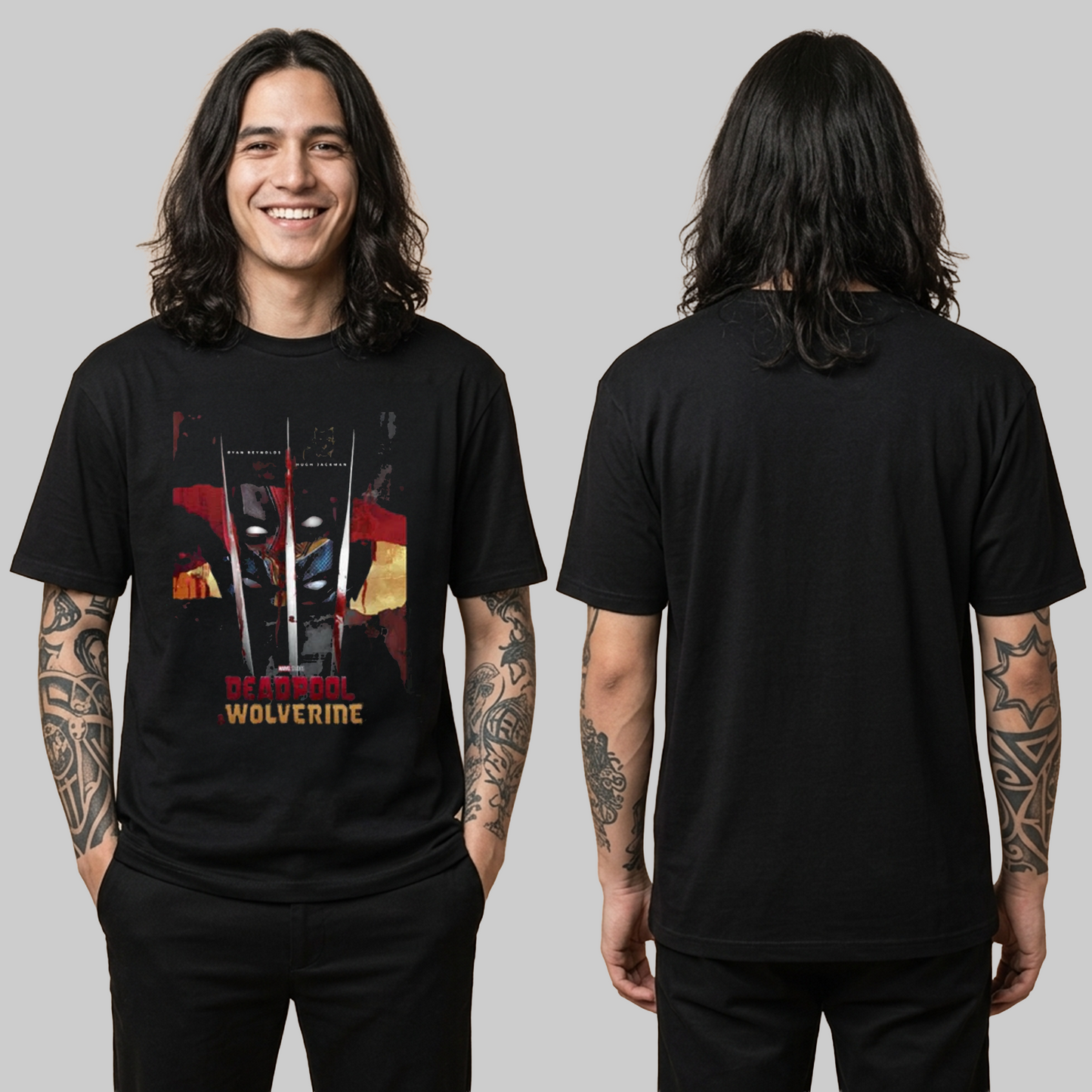 Camiseta Algodon Deadpool Y Wolverine Poster