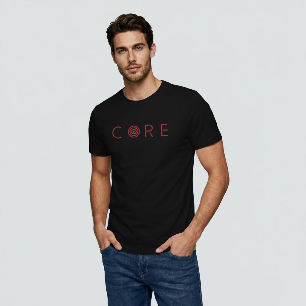 Camiseta Algodón Core Faces Art Rojo