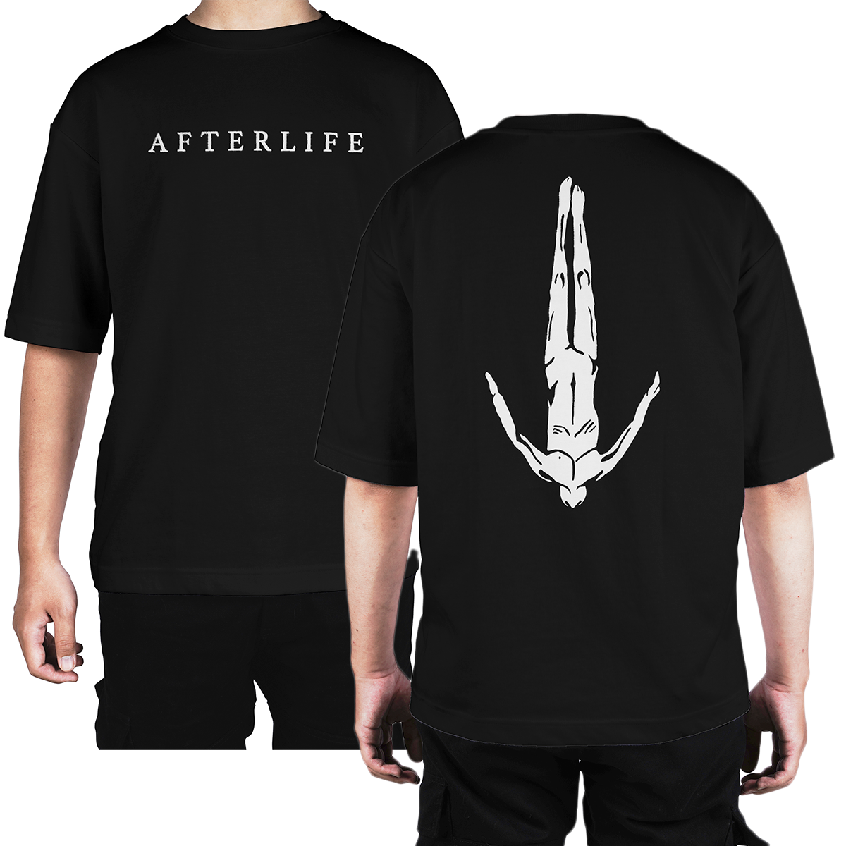 Camiseta Oversize Afterlife Logo Doble estampado