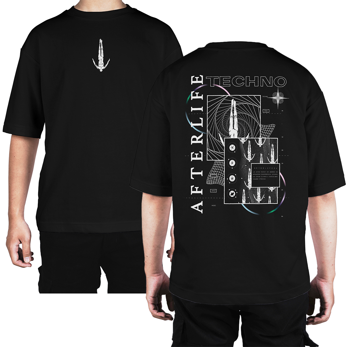 Camiseta Oversize Afterlife Techno Spacial Art