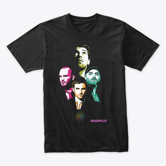 Camiseta Algodon Coldplay Group Poster