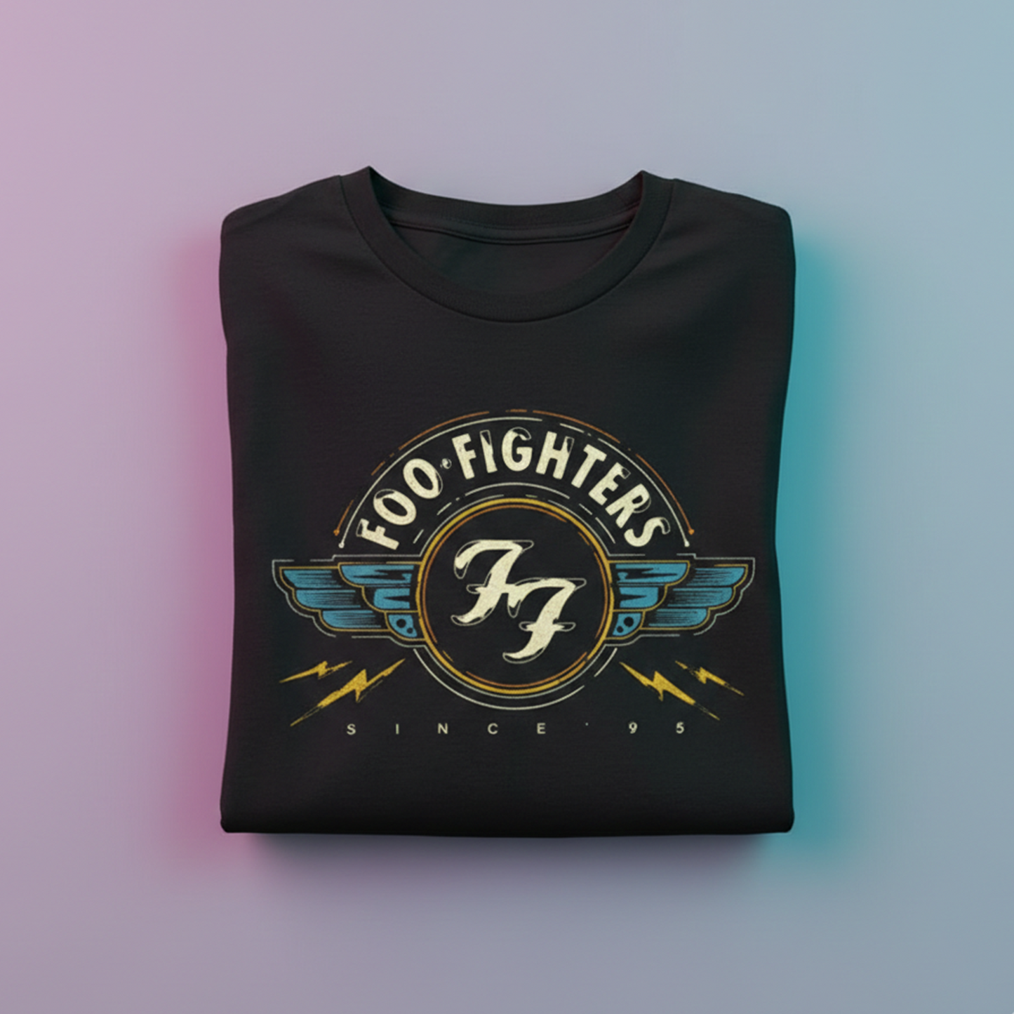 Camiseta de Algodon Foo Fighters Vintage Art