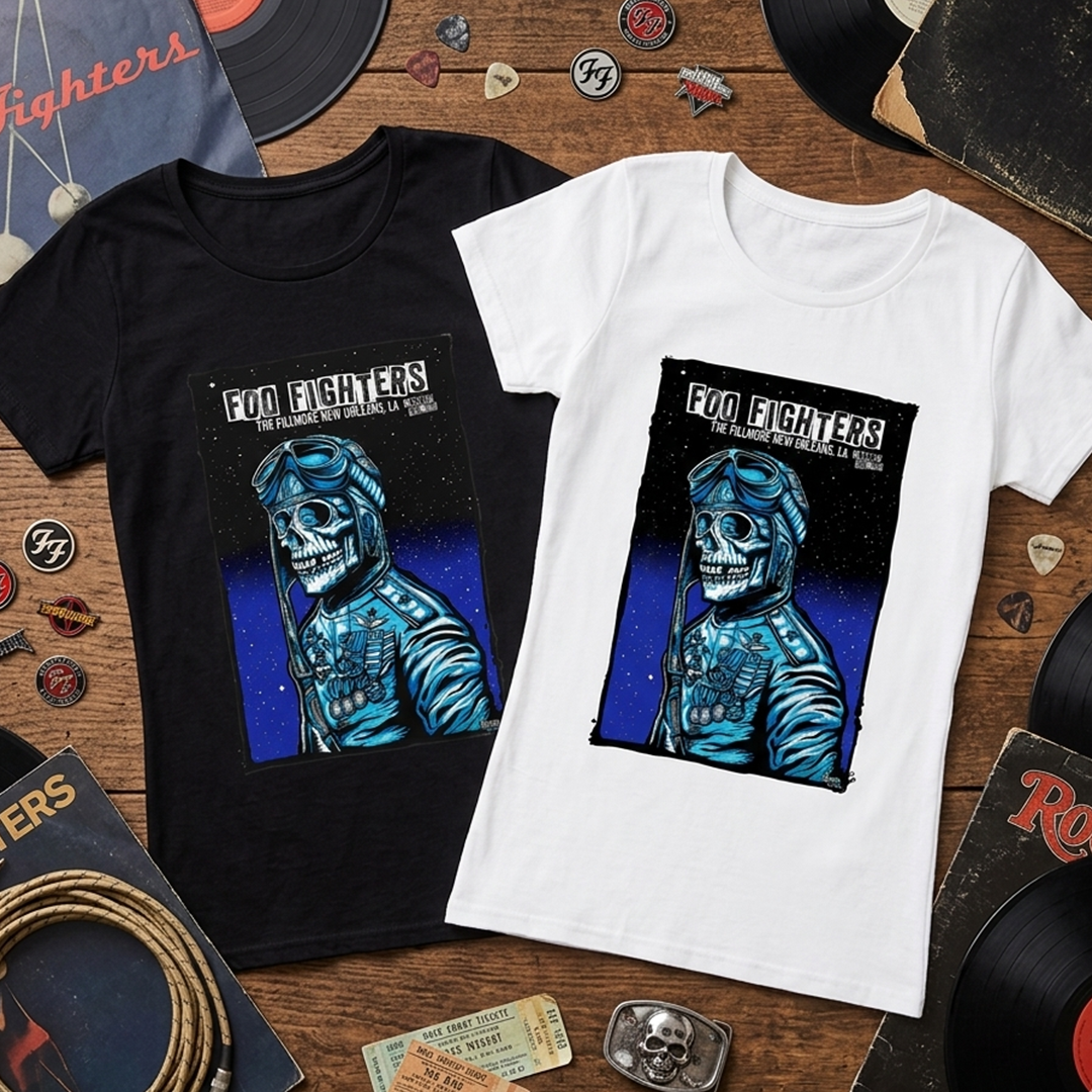 Camiseta Algodón Foo Fighters New Orleans Poster