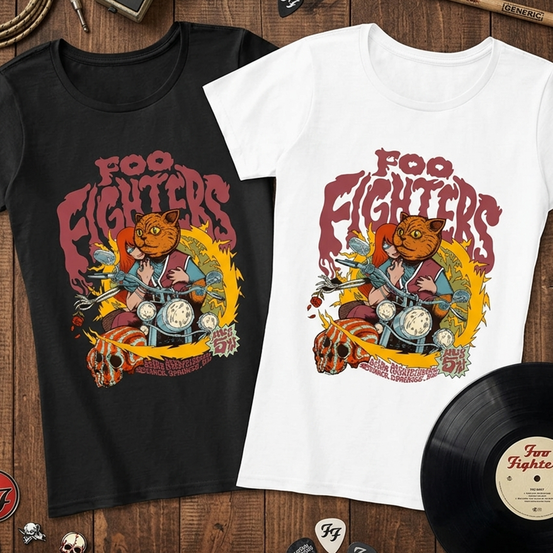 Camiseta Algodón Foo figthers Poster