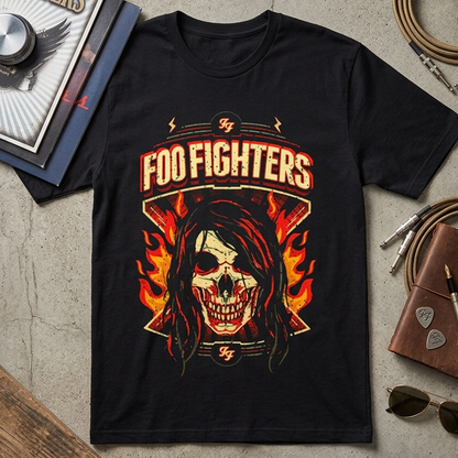 Camiseta Algodon Foo Fighters Skull Art