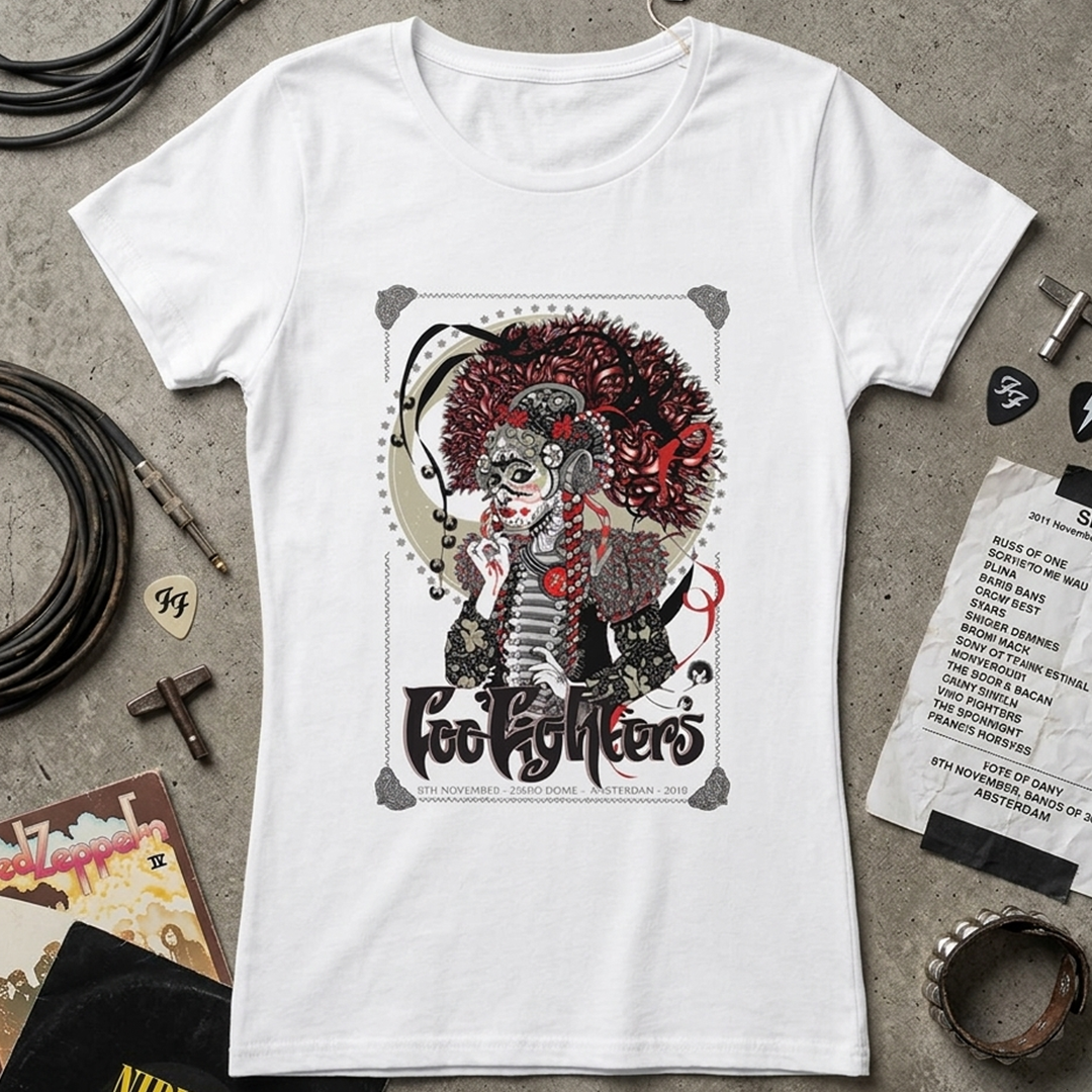 Camiseta Algodón Foo Fighters Amsterdam Poster