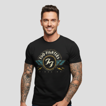 Camiseta de Algodon Foo Fighters Vintage Art