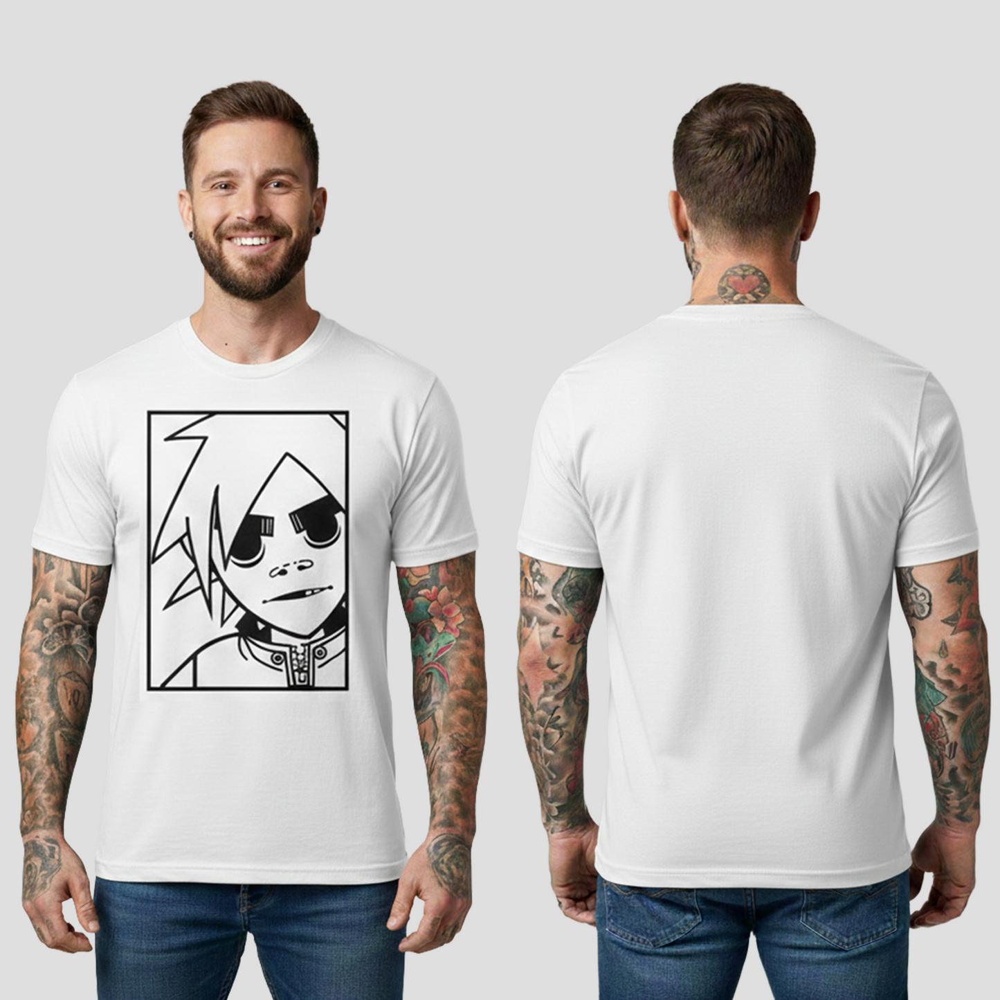 Camiseta Algodón Rock Style Gorillaz