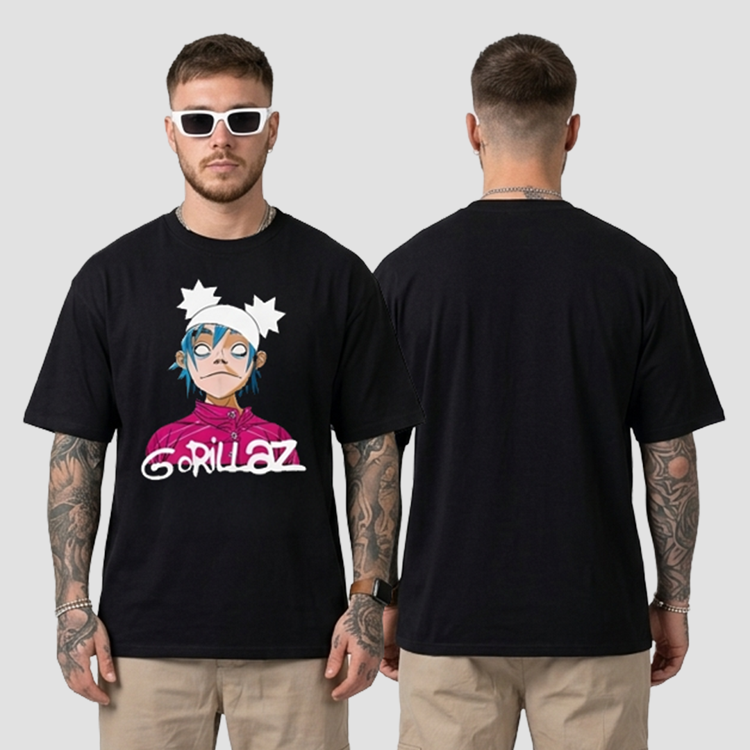 Camiseta Algodon Gorillaz 2D Art