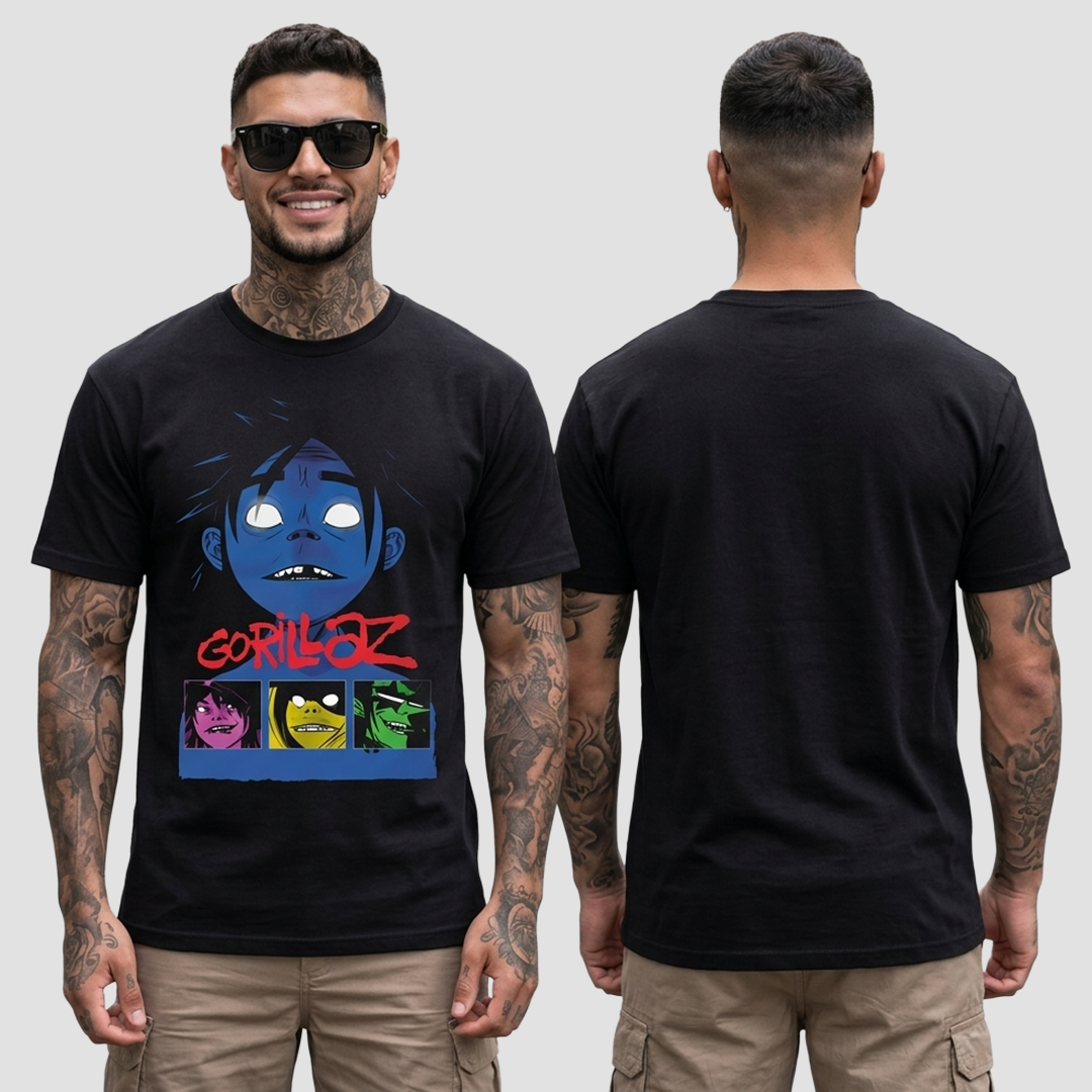 Camiseta Algodon Gorillaz Art