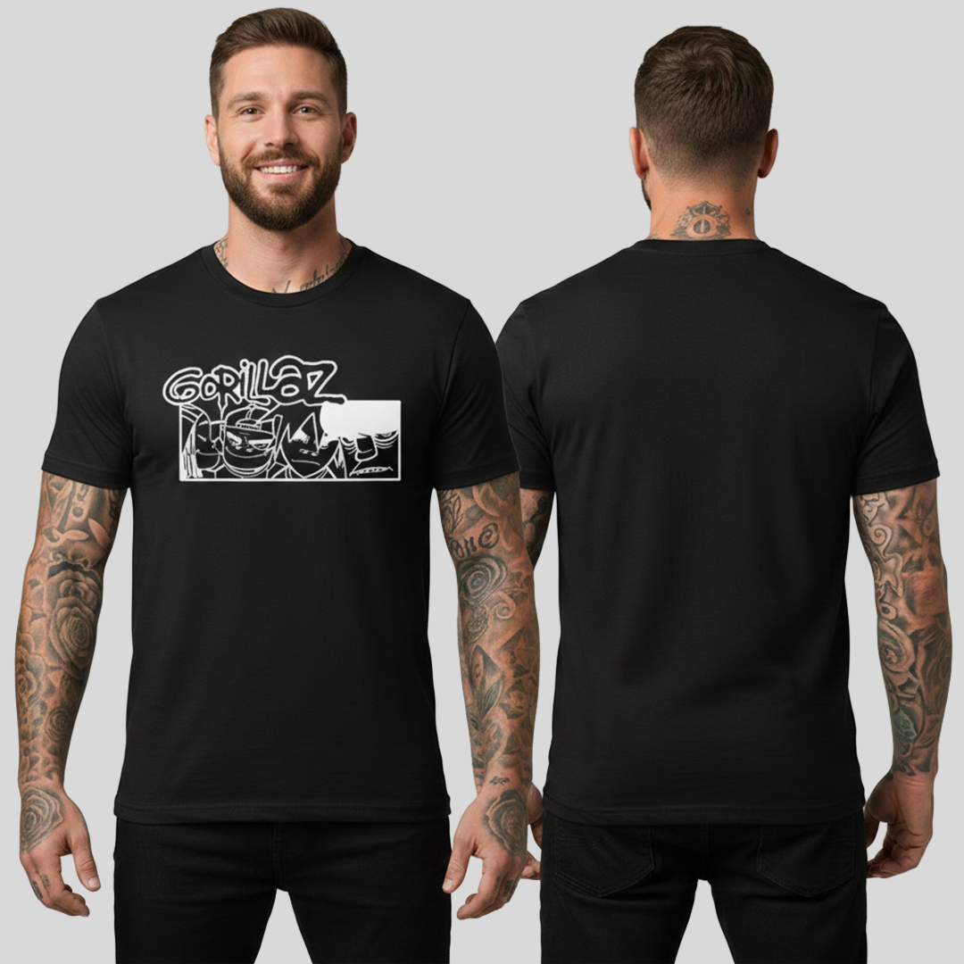 Camiseta Algodon Gorillaz Band Art